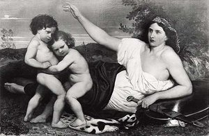 The Amazon And Her Children, (painting) — Emanuel Gottlieb Leutze