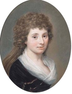 Portrait Of Hyacinthe, Marchioness Wellesley, Half-length, In A Black Dress And Muslin Scarf — Hugh Douglas Hamilton