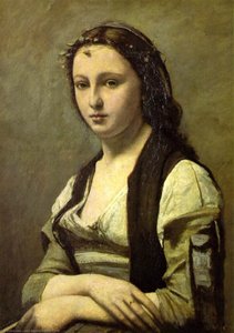 The Woman With The Pearl — Jean-baptiste-camille Corot, Realism