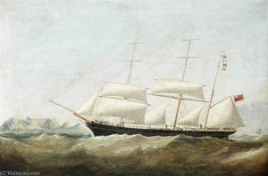 The Barque Susan Pardew Beating Into Table Bay In A South-easterly Gale — Samuel Walters