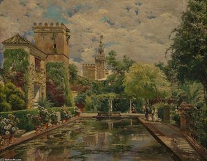 Tuinen Van Het Alcázar Te Sevilla — Manuel García Y Rodríguez