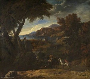 Landscape with Pack Mules