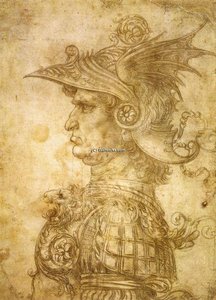 Profil Eines Kriegers Mit Helm — Leonardo Da Vinci