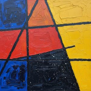 Fragmented Kineticism in Cobalt and Gold: A Monumental Study of Geometric Tension