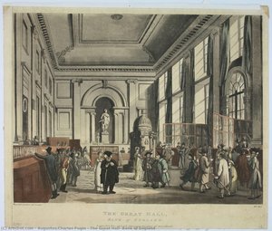 The Great Hall, Bank Of England — Augustus Charles Pugin