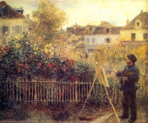 Claude Monet Painting In His Garden At Arenteuil — Pierre-auguste Renoir, Impressionist Painting
