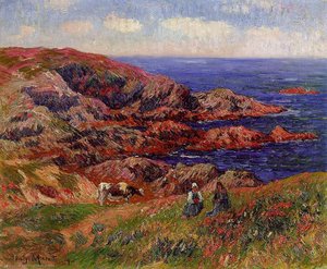 Cliffs At Kerserol, Finistere — Henri Moret