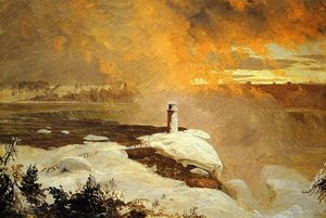 Niagara Falls From Goat Island, Winter — Frederic Edwin Church, Hudson River School
