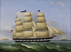Ship George F. Patten Passing Heliogolan — Heinrich Ludwig Petersen, Romanticism