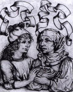 Ill-Matched Couple: Young Man and Old Woman