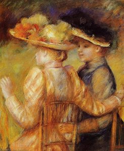Two Women In A Garden — Pierre-auguste Renoir, Impressionism