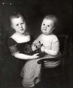 Catherine And Elizabeth Hall, (painting) — Charles Willson Peale