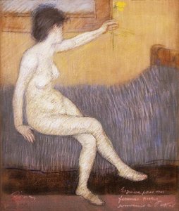 Nude With Yellow Daffodil — József Rippl-rónai
