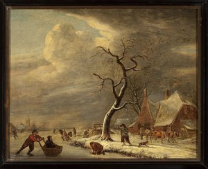 On The Frozen Canal — Isaac Van Ostade