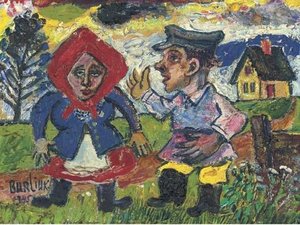 Peasant Couple — David Davidovich Burliuk
