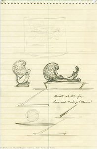 Sketch For Lion And Monkey — Marshall Maynard Fredericks