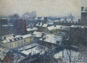 The Roofs Of Paris In The Snow The View From The Artists Studio — Henri Jean Guillaume Martin
