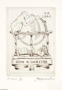Book Plate John H. Webster — Herman Armour Webster