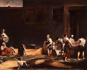 Peasants Making Silk; Carrying And Spreading Cocoons — Giuseppe Maria Crespi