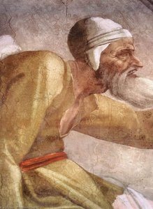 Salmon - Boaz - Obed (detail) — Michelangelo Buonarroti, High Renaissance