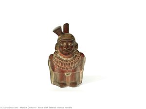 Vase with lateral stirrup handle