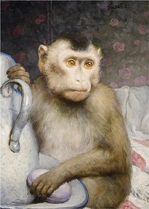Monkey With Pitcher — Gabriel Cornelius Ritter Von Max