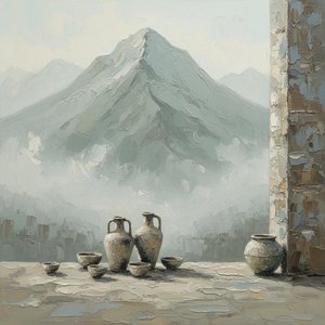 Silent Monoliths Amidst The Muted Echoes Of An Atmospheric Mountain Mist — Christian Noiret