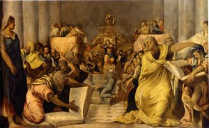 Christ With The Doctors — Jacopo Tintoretto, Baroque Drama