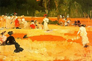 Figures In A Park In Biarritz — José Villegas Cordero