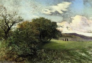 Labourers Working In The Fields With Sheep Grazing — Arthur Gilbert