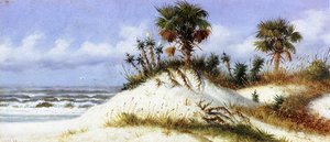 Florida Sand Dunes With Two Palm Trees — William Aiken Walker