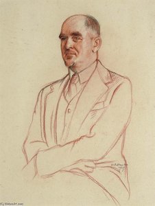 Portrait Of Sir David Low, Half-length — Sir William Rothenstein