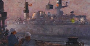 HMS 'Brazen' Replenishing Stores from RFA Fort Grange