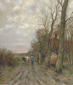 Along A Country Track At Sunset