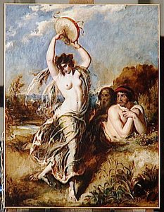 Bacchante Au Tambourin — William Etty, Romantic Painting