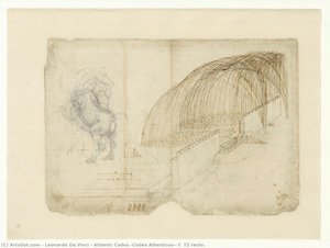 Atlantic Codex (codex Atlanticus), F. 72 Recto. — Leonardo Da Vinci, Renaissance Architecture