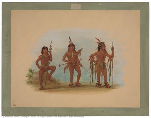 Lengua Medicine Man With Two Warriors — George Catlin