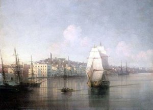 View Of Seaside Town — Ivan Konstantinovich Aivazovsky