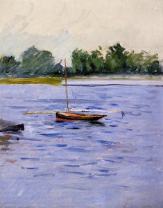 Boat At Anchor On The Seine — Gustave Caillebotte