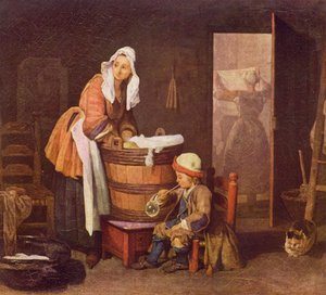 The Laundress — Jean-baptiste-siméon Chardin, Rococo