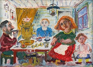 The Family Samovar — David Davidovich Burliuk