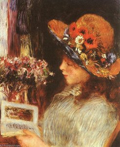 Young Girl Reading, Oil On Canvas, Städelsches — Pierre-auguste Renoir, Impressionism