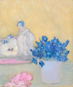 Pot Of Blue Flowers — Margaret Sidney Davies