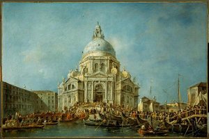 Le Doge De Venise Se Rend A La Salute, Le 21 Novembre Jour De La Commemoration De La Fin De La Peste De 1630 — Francesco Lazzaro Guardi, Venetian Twilight