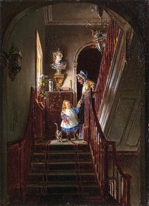 Descending The Stairs — Edward Lamson Henry