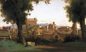 View In The Farnese Gardens — Jean-baptiste-camille Corot, Barbizon School