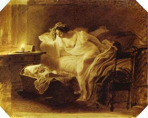 Mother Awoken By Her Crying Child — Karl Pavlovich Bryullov