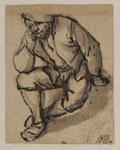 Peasant Seated On The Ground — Adriaen Van Ostade