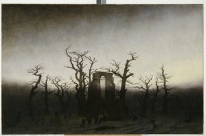Abbey Among Oak Trees, Final State After Restoration — Caspar David Friedrich, Romanticism