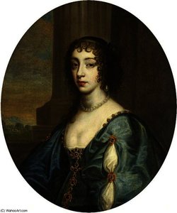 Portrait Of A Lady In Blue, Modelled On Queen Henrietta Maria — Sir Anthony Van Dyck